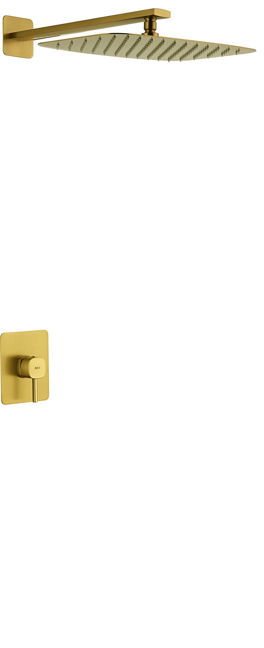 Toscana Brushed Gold Concealed Single Lever Shower Set with Rain Head, main product view