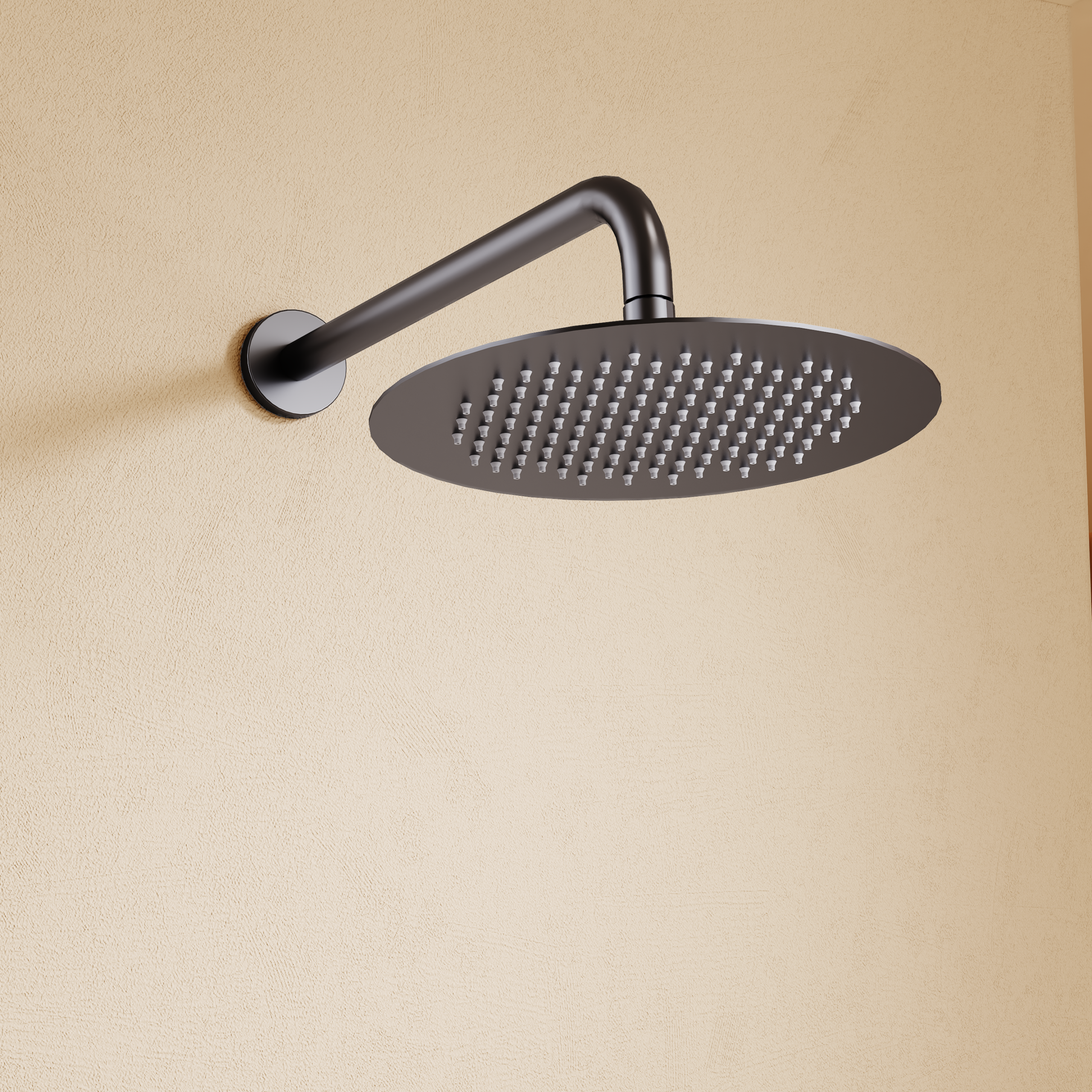 Belgica Matte Black Concealed Single Lever Shower Set with Rain Head, view 2