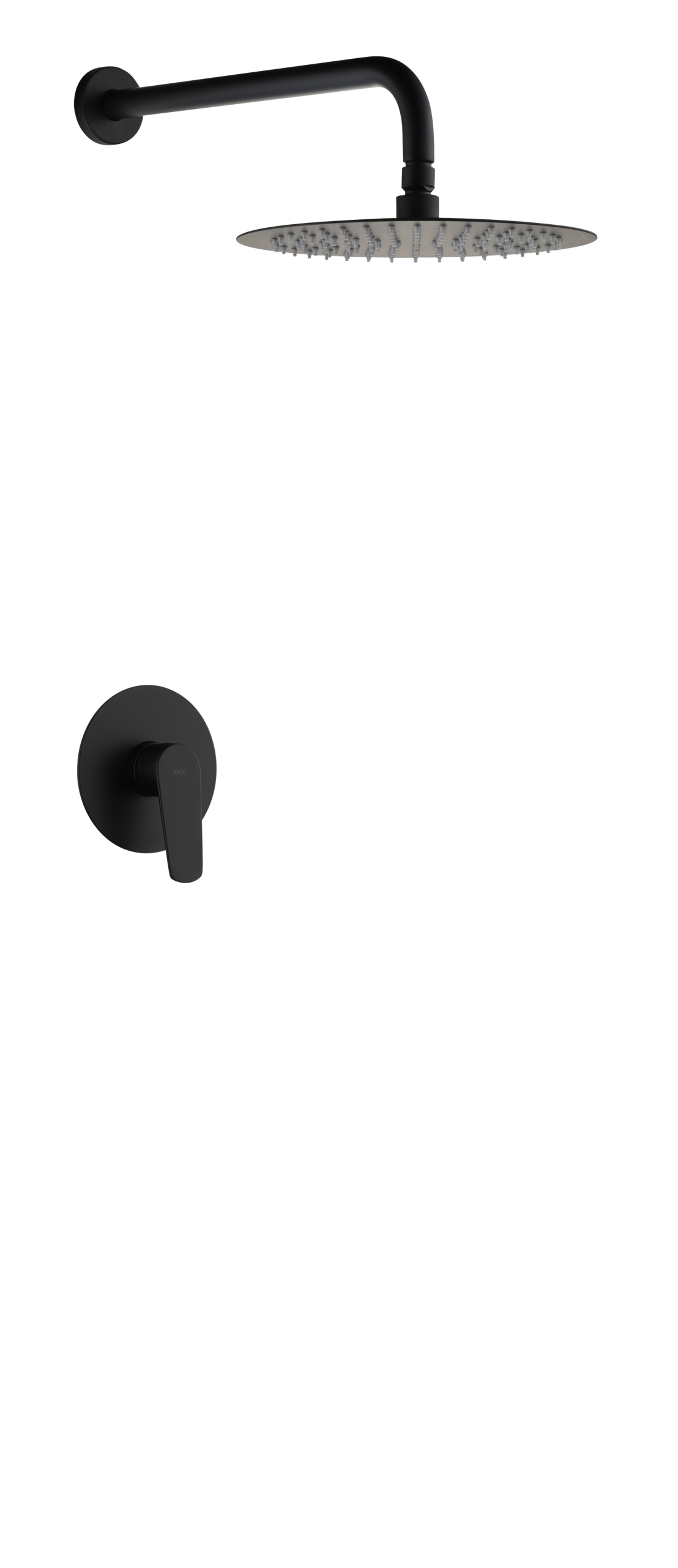 Belgica Matte Black Concealed Single Lever Shower Set with Rain Head, main product view