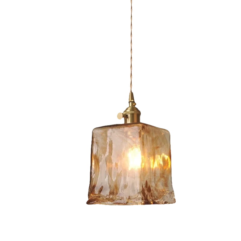 Lámpara colgante moderna de cristal con interruptor LED