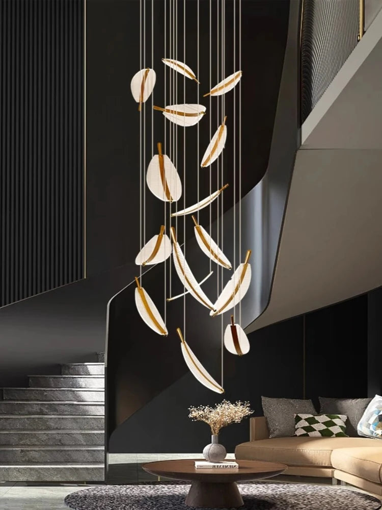 Lámpara colgante moderna en espiral con LED