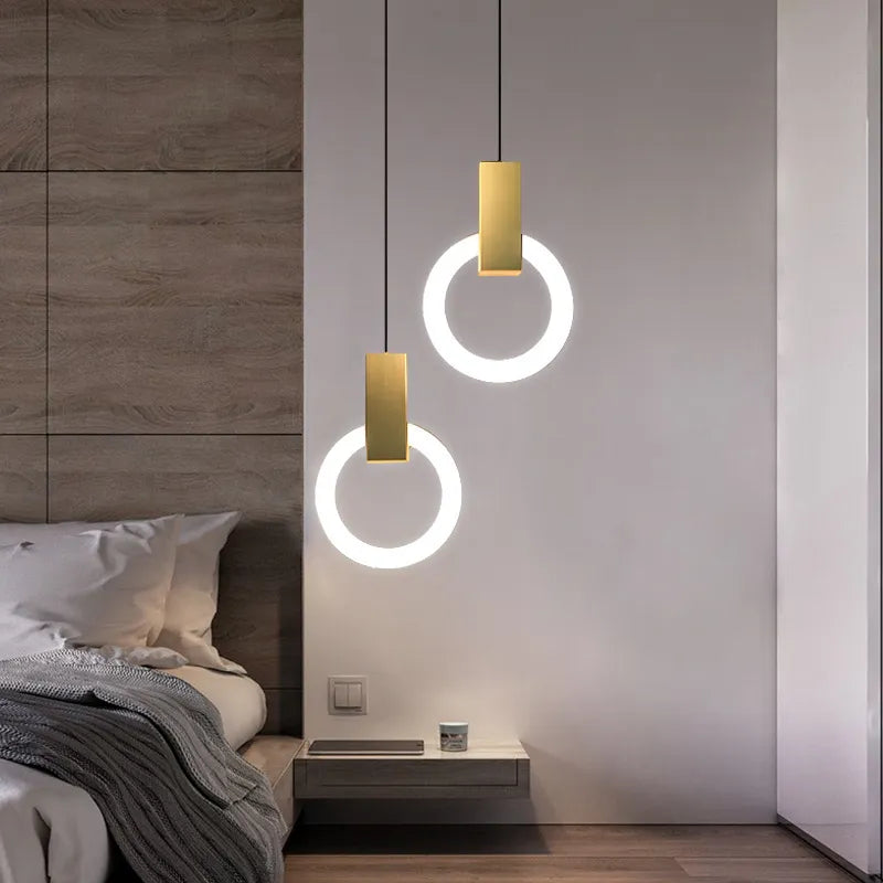 Lámpara de anillo colgante de techo LED simple nórdica