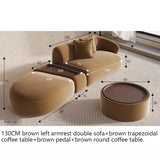 Conjunto de sofá seccional minimalista marrón, sofá modular curvo beige europeo para sala de estar, sofá doble de diseño italiano Divani Furniture