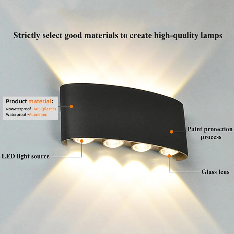 Lámpara de pared LED moderna con luz de arriba a abajo