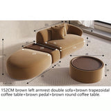 Conjunto de sofá seccional minimalista marrón, sofá modular curvo beige europeo para sala de estar, sofá doble de diseño italiano Divani Furniture