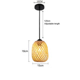 Lámpara colgante de bambú para techo de madera