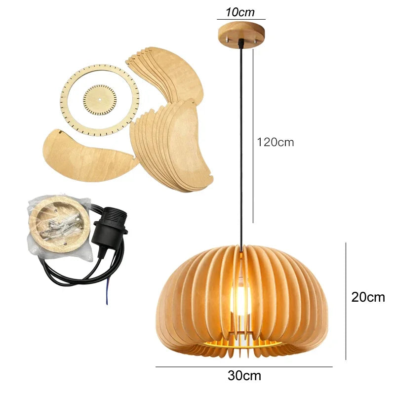 Lámpara colgante de bambú para techo de madera