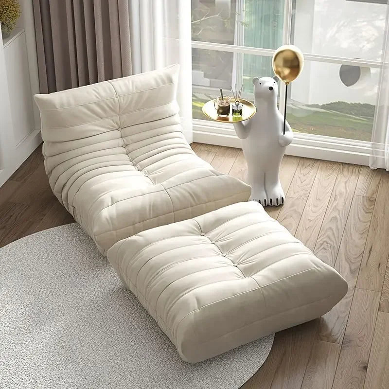 Sillón puf individual de gamuza