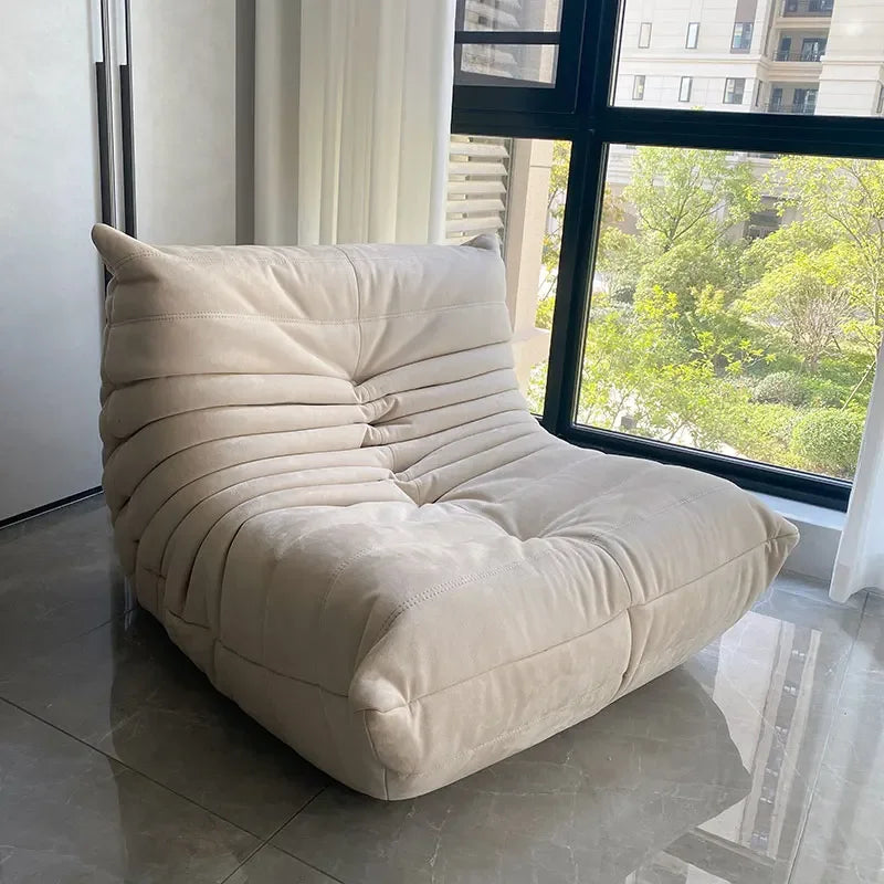 Sillón puf individual de gamuza