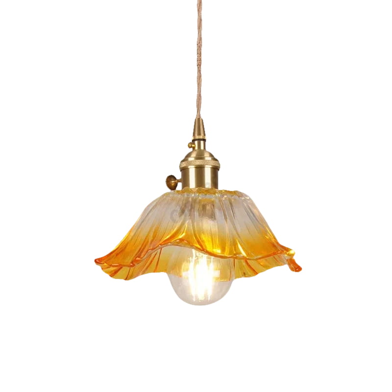 Lámpara colgante moderna de cristal con interruptor LED