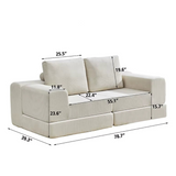 Sofá cama modular de pana de estilo moderno y sencillo para sala de estar con bloques de tofu y combinación de compresión para dormitorio. 
