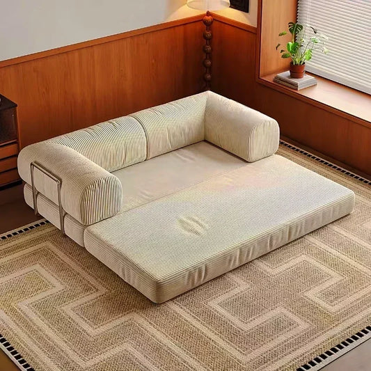 Sofá cama plegable minimalista de pana 
