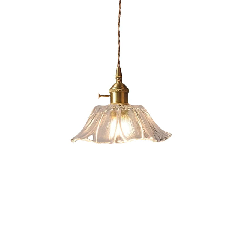Lámpara colgante moderna de cristal con interruptor LED
