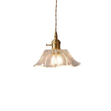 Lámpara colgante moderna de cristal con interruptor LED
