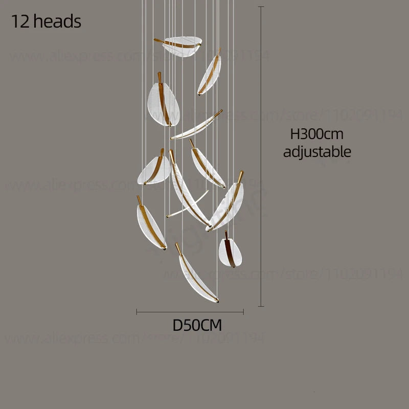 Lámpara colgante moderna en espiral con LED