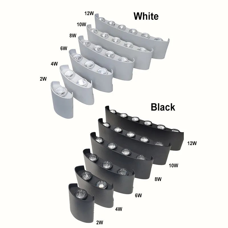 Lámpara de pared LED moderna con luz de arriba a abajo