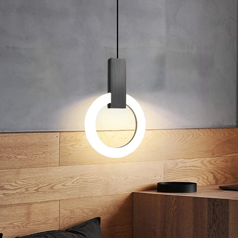 Lámpara de anillo colgante de techo LED simple nórdica