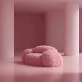 Moderno y lujoso sofá minimalista nórdico de color rosa con diseño de celebridades de Internet, muebles para sala de estar, sillón moderno de lujo.