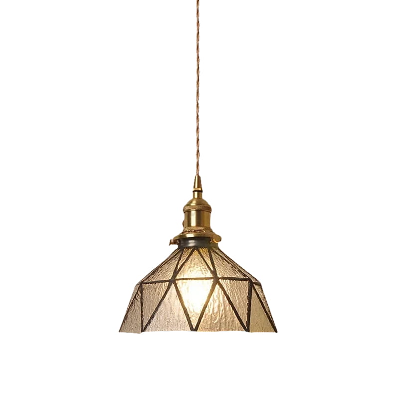Lámpara colgante moderna de cristal con interruptor LED