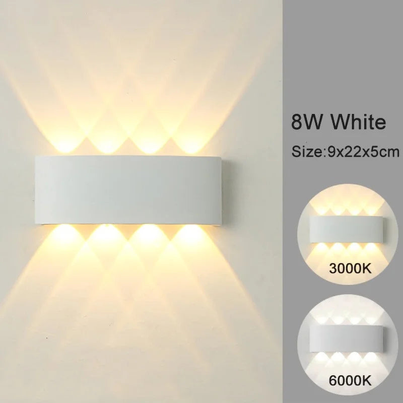 Lámpara de pared LED moderna con luz de arriba a abajo