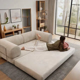 Sofá cama plegable minimalista de pana 