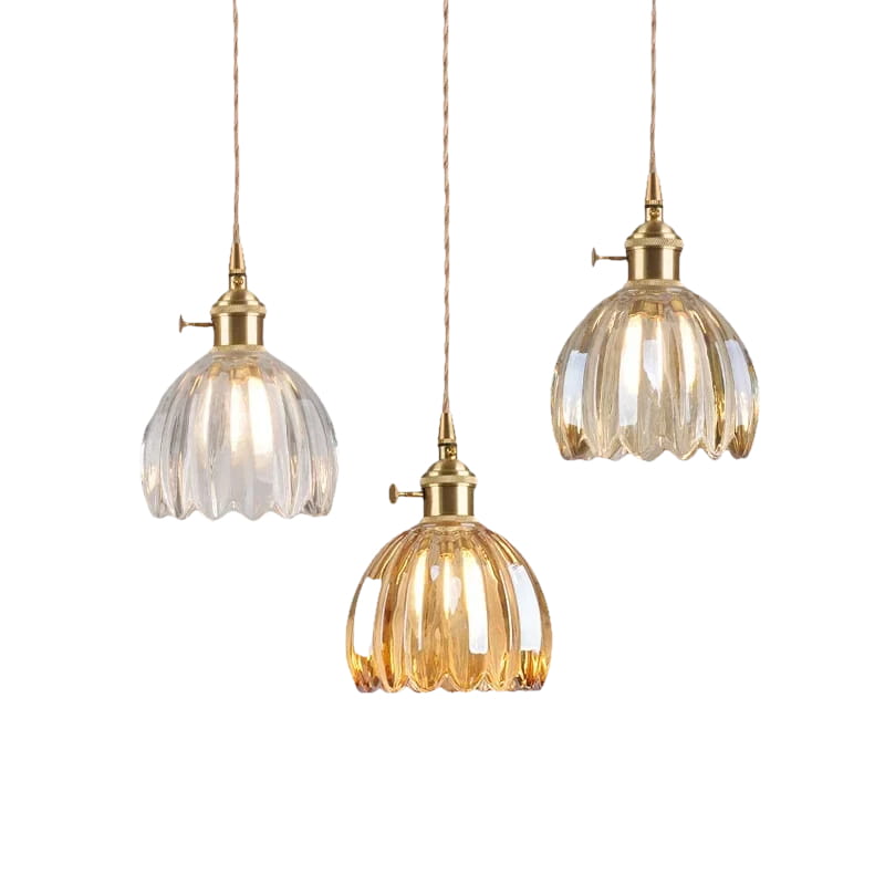 Lámpara colgante moderna de cristal con interruptor LED