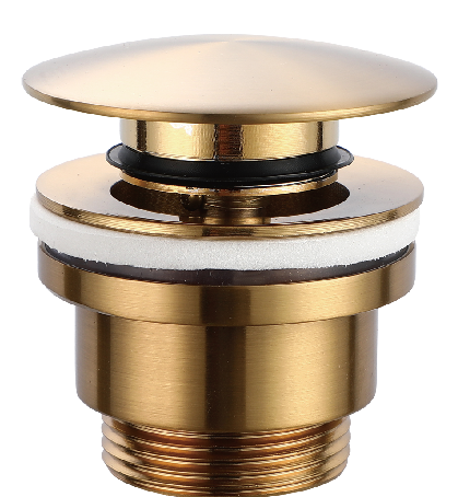 Brushed Gold Click-Clack Valve for Modern Bathrooms, view 2