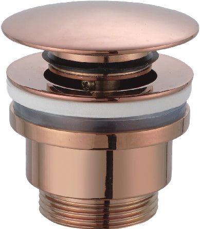 Brushed Rose Gold Click-Clack Valve for Modern Bathrooms, view 2
