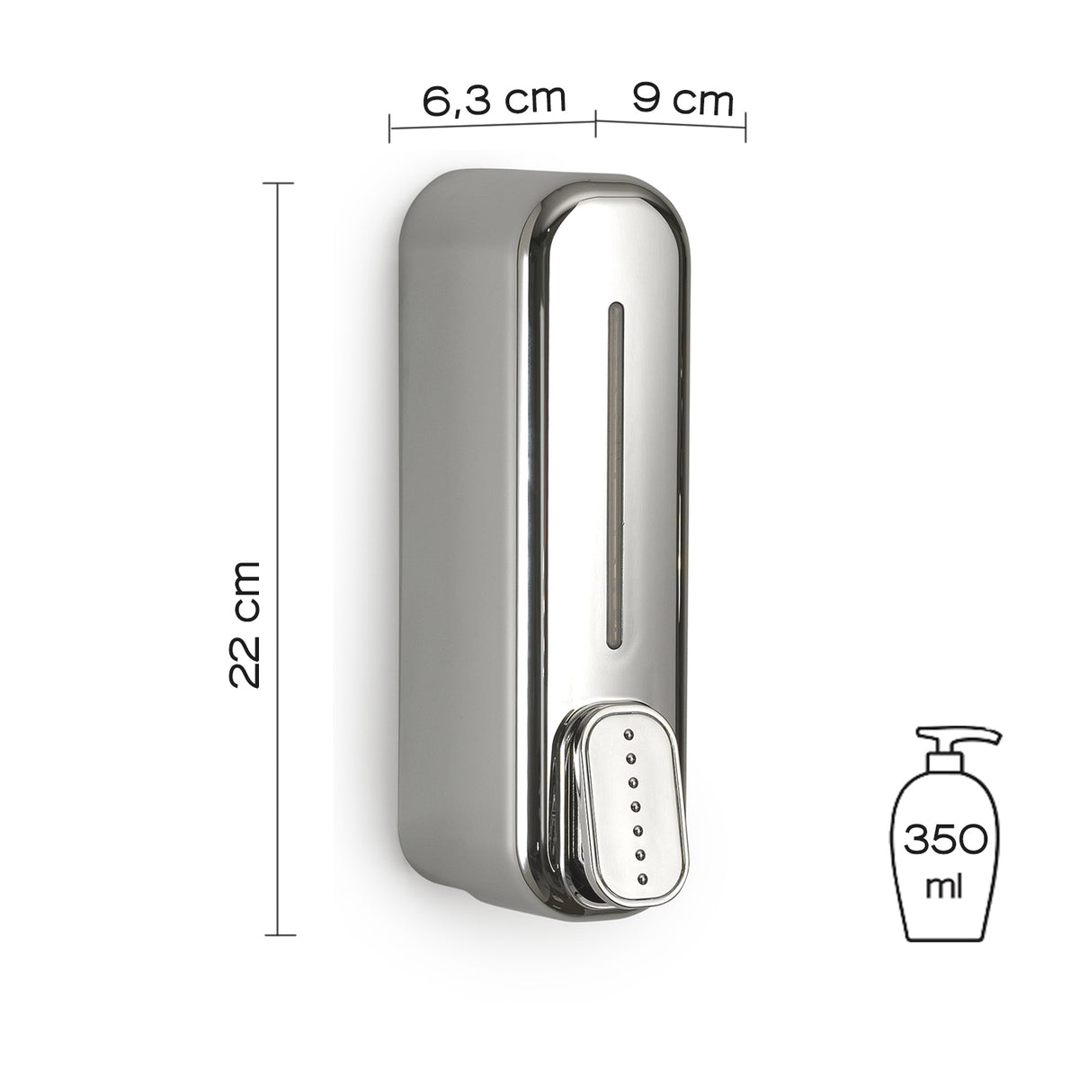 Chrome Soap Dispenser 350ml Modern Bathroom Accessories, view 4