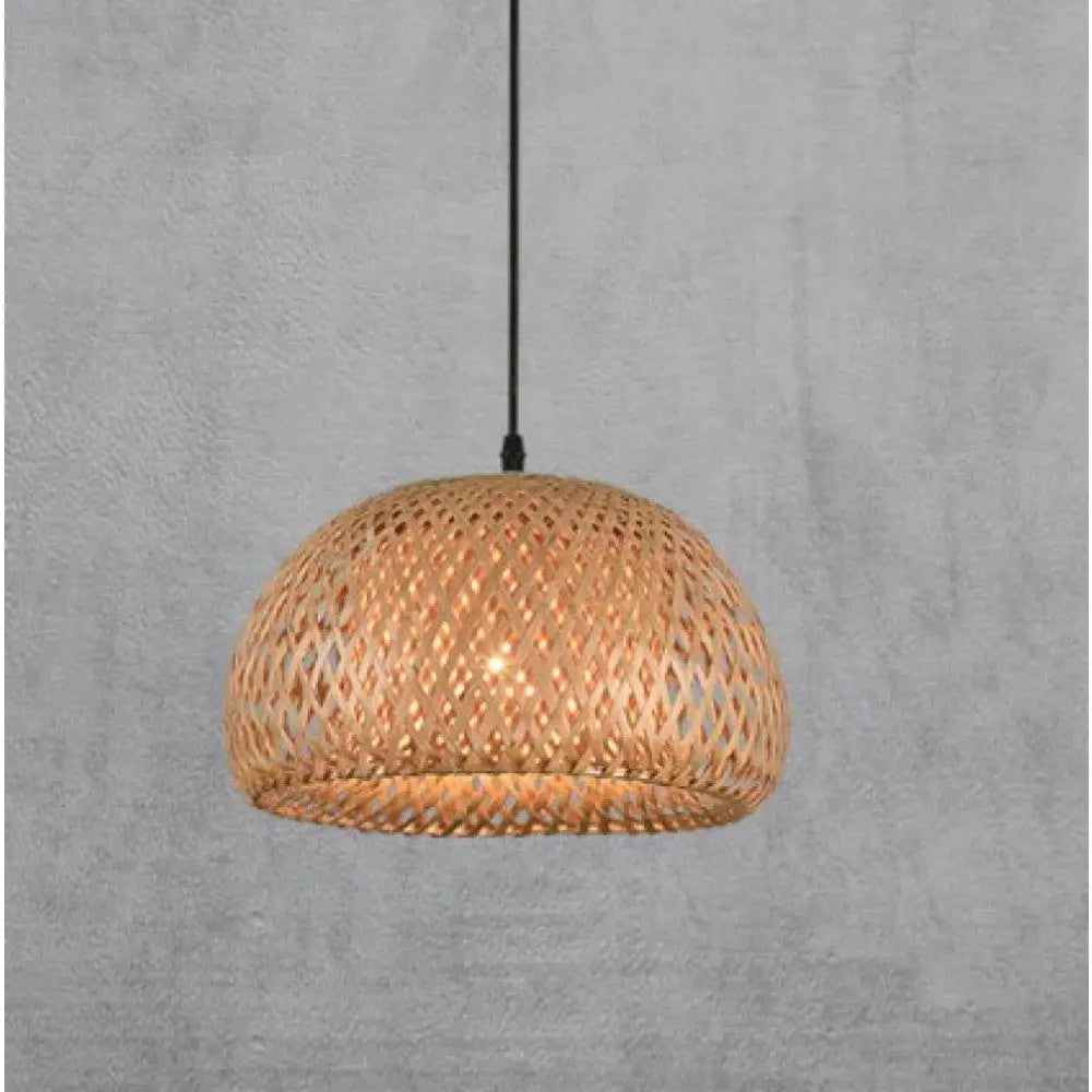 Handwoven Rattan Pendant Lamp Natural Bamboo - view 4