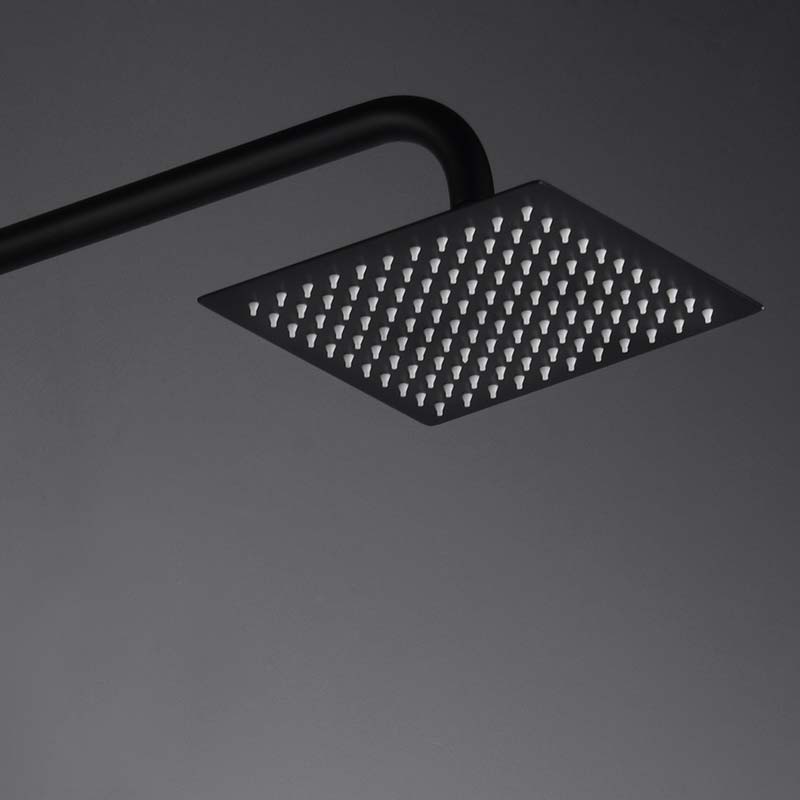Matte Black Single Handle Shower Set Modern Design, view 5