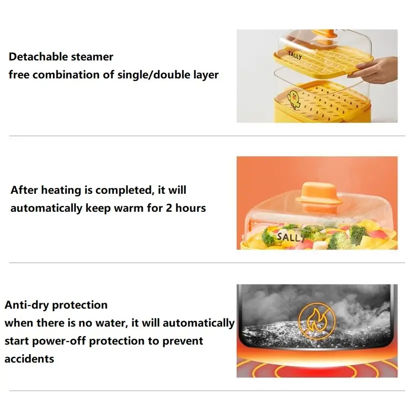 Dual Layer Electric Steamer 6-8L Capacity Auto Cook - view 7