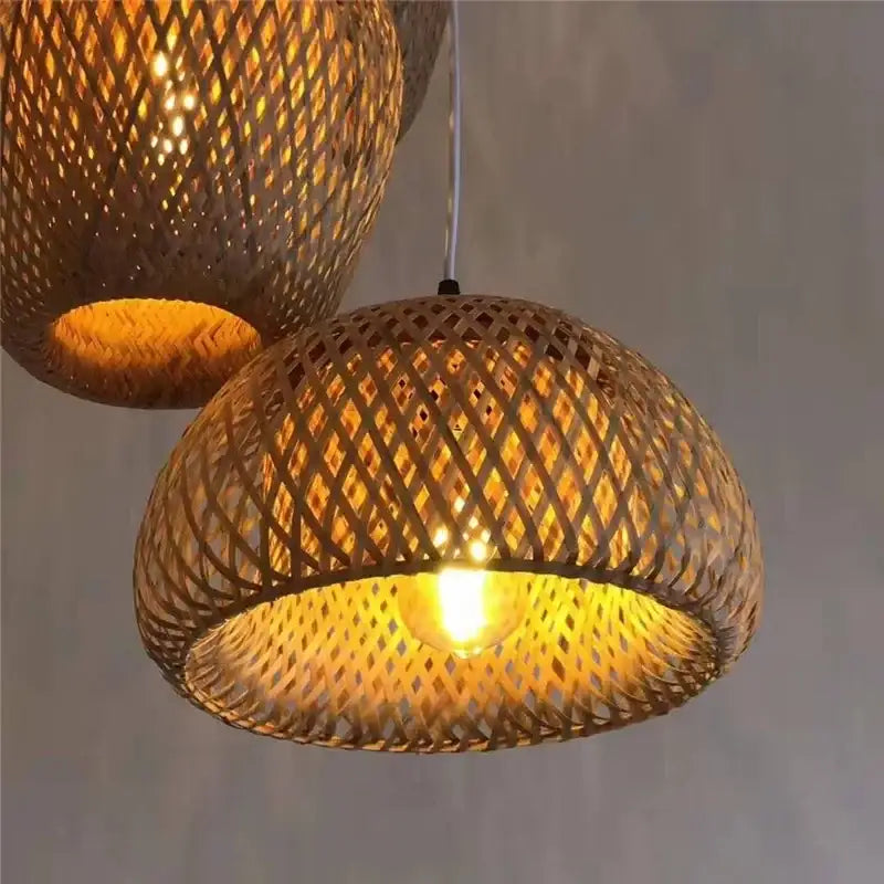 Bamboo Chandelier Pendant Lamp Hanging Wood Ceiling Light - Ceiling Lamp
