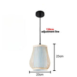 Bamboo Chandelier Pendant Lamp Hanging Wood Ceiling Light - Accordion / White light - Ceiling Lamp