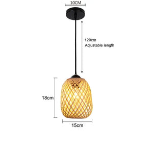 Bamboo Chandelier Pendant Wood Ceiling Lamp - Wood - 15 x 18 cm / White light - Ceiling Lamp