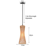 Bamboo Chandelier Pendant Wood Ceiling Lamp - Wood - 17x42 cm / White light - Ceiling Lamp