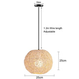 Bamboo Chandelier Pendant Wood Ceiling Lamp - Wood - 25 x 25 cm / White light - Ceiling Lamp
