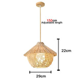 Bamboo Chandelier Pendant Wood Ceiling Lamp - Wood - 29 x 22 cm / White light - Ceiling Lamp