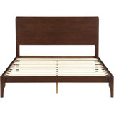Bamboo Modern Frame Tall Headboard Platform Bed - Brown - Bedroom