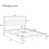 Bamboo Modern Frame Tall Headboard Platform Bed - Brown - Bedroom