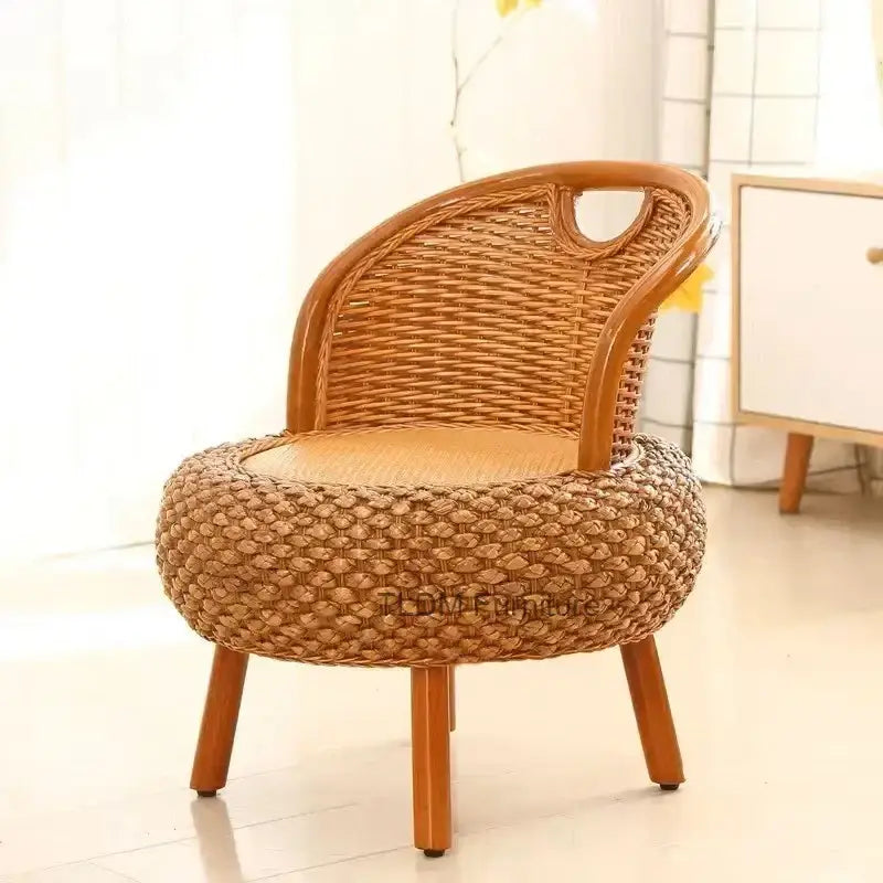 Bamboo rattan outdoor patio set showcasing natural woven material texture and craftsmanship detail