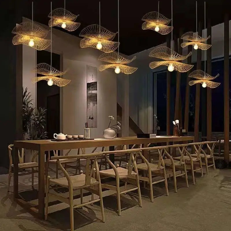 Bamboo Woven Wicker Chandeliers Pendant Lights - Pendant Lamp