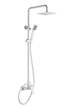 Matte White Single Lever Shower Set Modern Minimalist, view 2