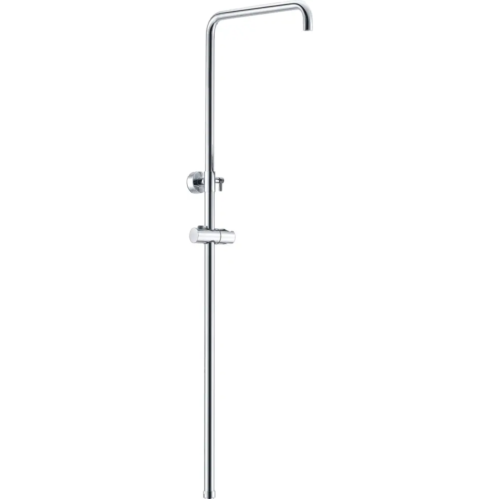 Chrome round shower bar modern bathroom fixture on white background