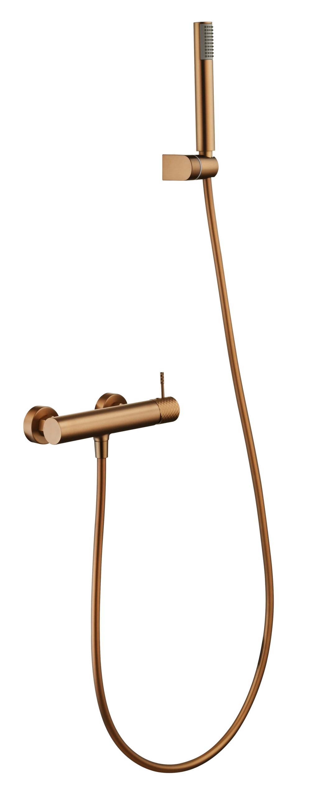 Génova Brushed Rose Gold Single Lever Shower Kit, main product view