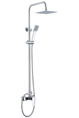 Chrome Single Handle Shower Set Modern Minimalist Design, view 2