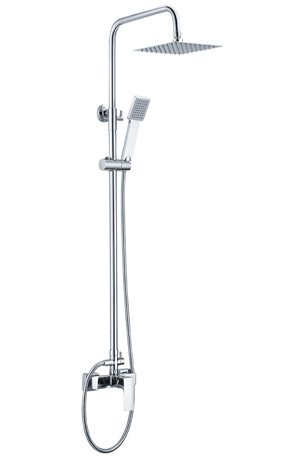 Chrome Single Handle Shower Set Modern Minimalist Design, view 2
