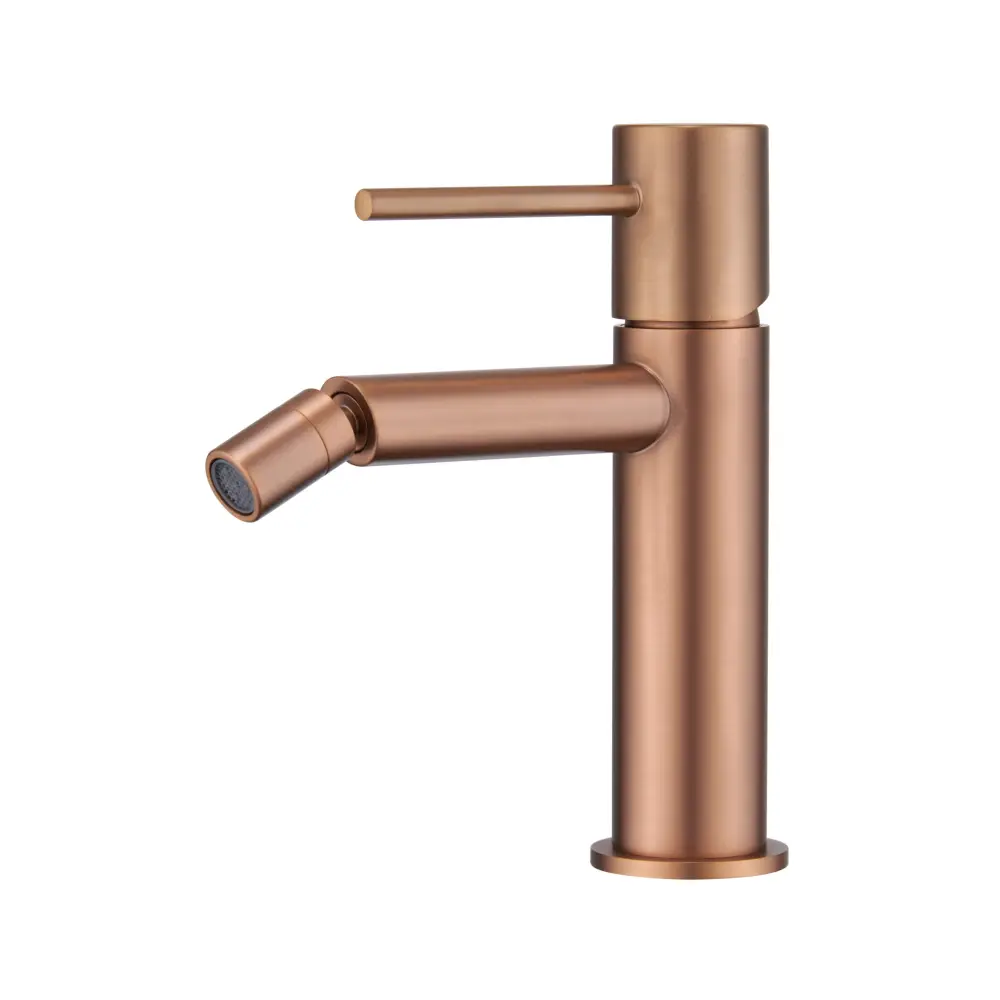 Monza brushed rose gold bidet mixer faucet with single handle design