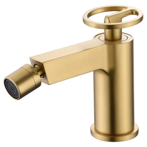 Olimpo Brushed Gold Bidet Mixer Single Handle, main product view