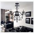 Black Crystal Tears Chandelier Lamp - 3 Arm Lights / Without Lampshades - Chandelier